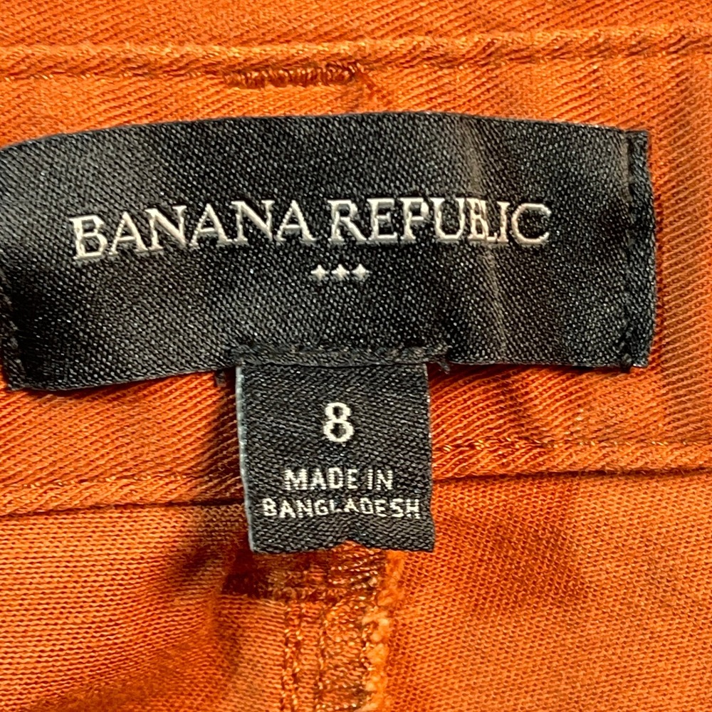 Banana Republic High Rise Cropped‎ Pants with Belt Orange Size 8 Women's Terra - Picture 12 of 16